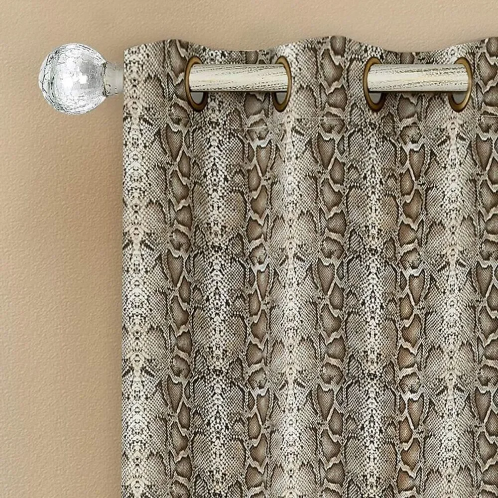 Woven Trends Blackout Window Curtain Panel with Snake Skin Pattern for Living